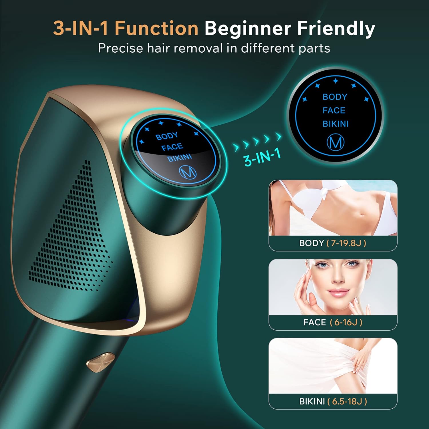 ✨1点限り✨脱毛器IPL hair removal device JOOYEE IPL Laser Portable Epilator Machine, Home Remover for