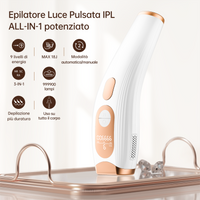 3 in 1 Epilatore Luce Pulsata Laser con HR/SC/RA, 600NM Epilatore Laser IPL, 9 Livelli di Energia e 999.900 Flashes Perfetto Per Viso/Schiena/Bikini/Corpo